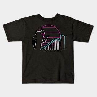 Nosferatu in the 80s - Vampire Retrowave Kids T-Shirt